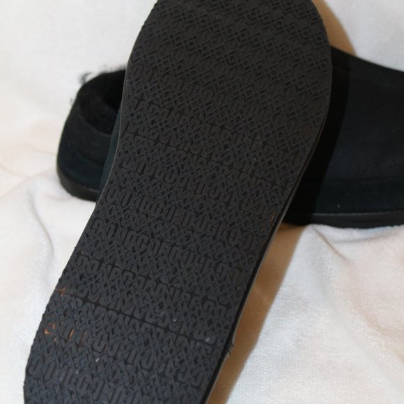 NIB UGG‎ MEN'S PARKDALE SLIP ON SUEDE SHEARLING LINED CLOG SLIPPERS BLACK - Picture 7 of 8